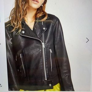 * sold* Topshop faux leather biker jacket in black